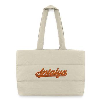 Antalya Schriftzug Retro Design - Puffer-Einkaufstasche - Naturweiß - Vorne