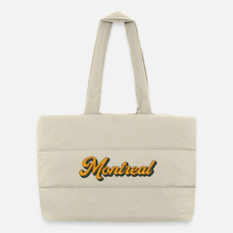 Montréal Retro Script Multicolore Shadow Sac shopping matelassé