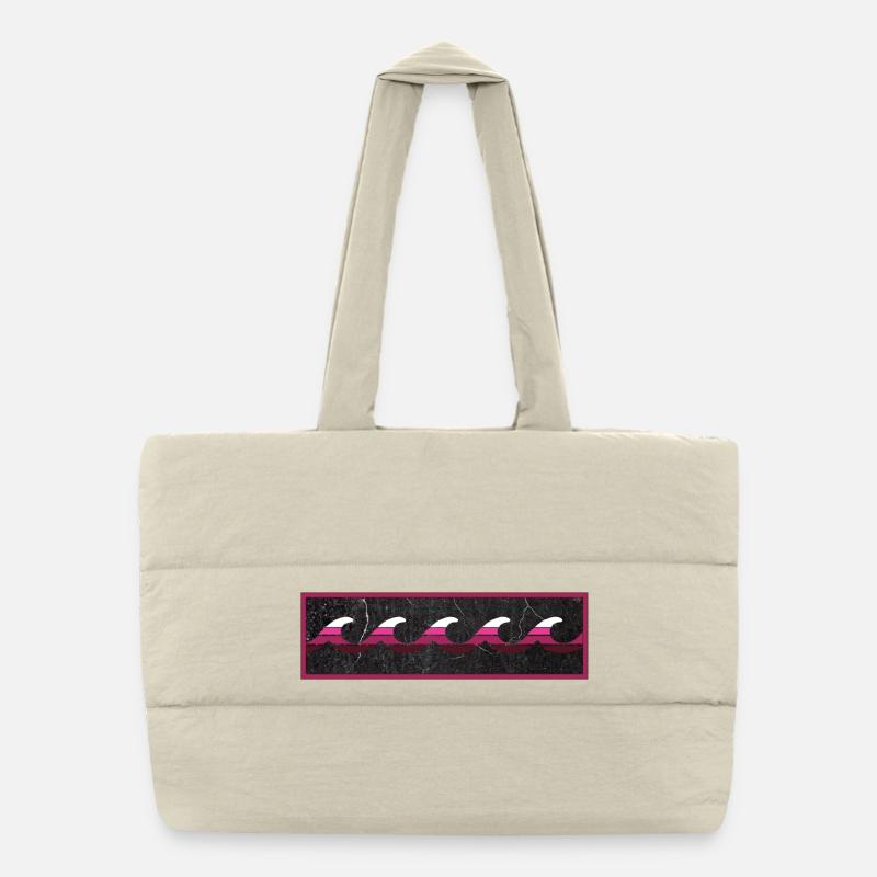 Logo Wave Magenta Blanc Sac shopping matelassé