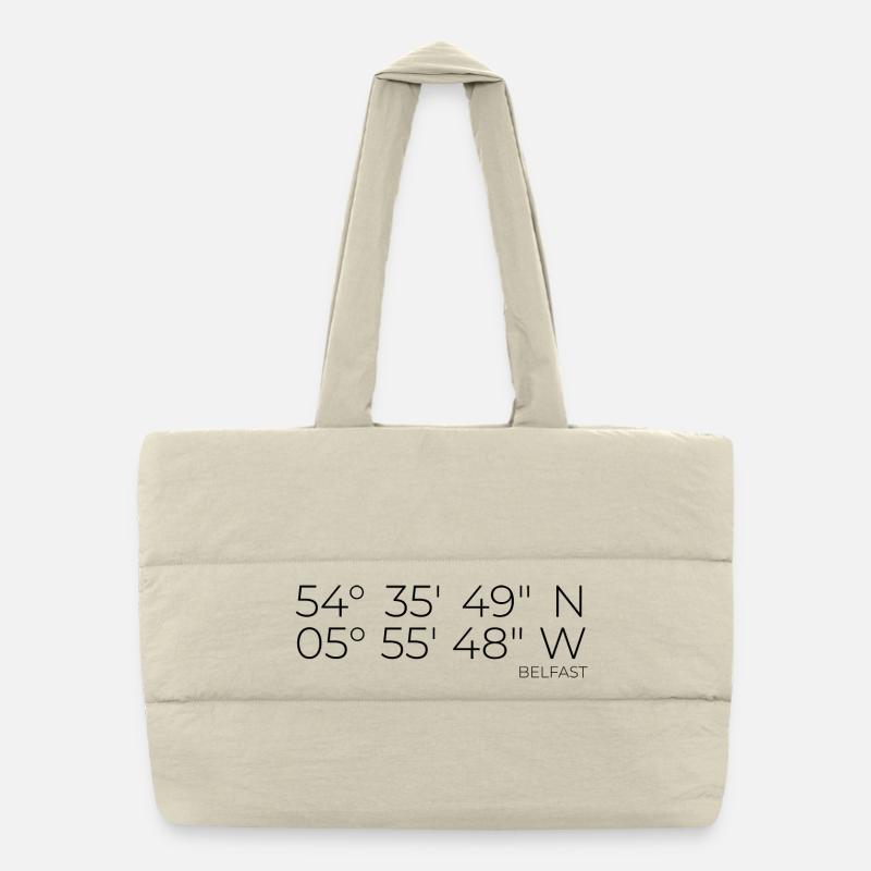 Coordinates: Belfast, Ireland Puffer Shopping Bag
