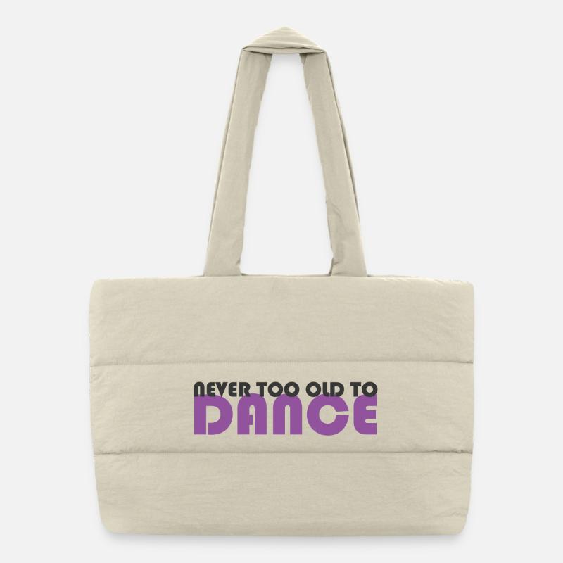never too old to dance - Puffer-Einkaufstasche - Naturweiß
