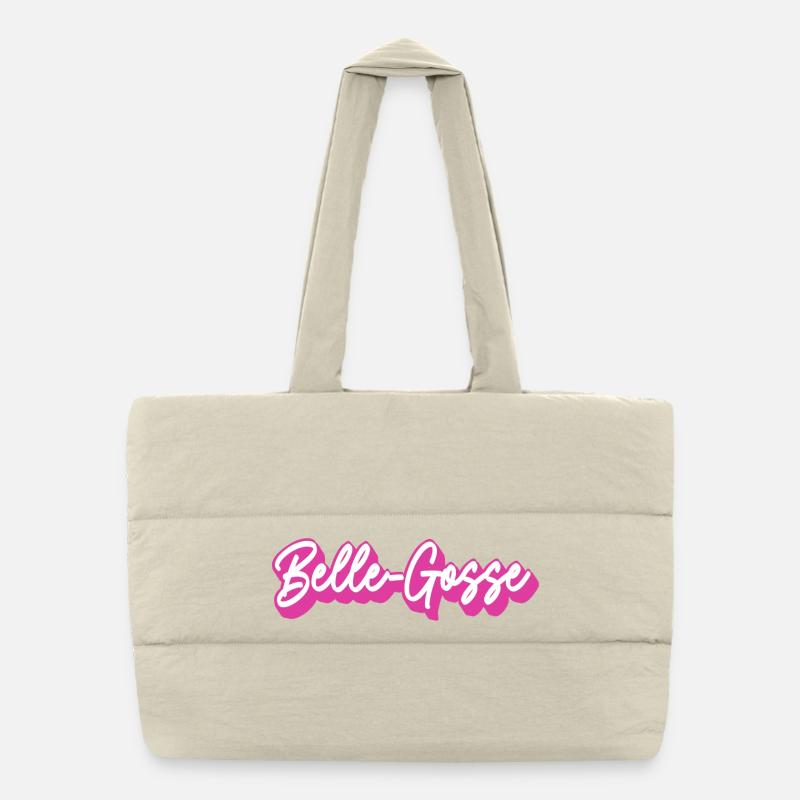 Belle gosse blanc rose Sac shopping matelassé
