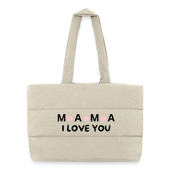 Mama, I Love You – Herz-Design für die beste Mama - Puffer-Einkaufstasche - Naturweiß - Vorne