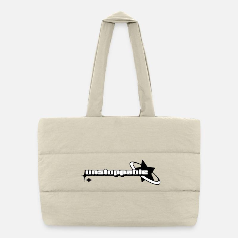 Unstoppable Graphic Design - Puffer Shopping Bag - natural