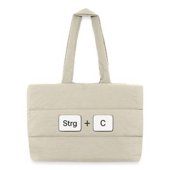 Combinaison de touches Copy Ctrl + C - Sac shopping matelassé - blanc naturel - Devant