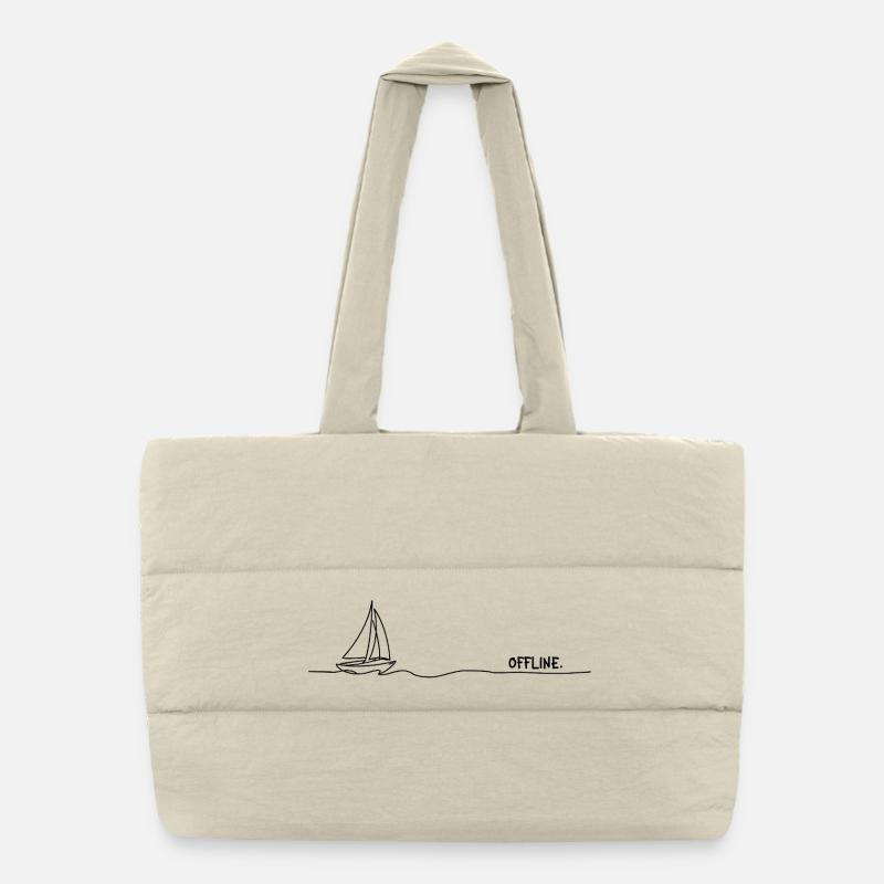 offline. Sailing Minimal Oneline Statement Puffer Shopping Bag