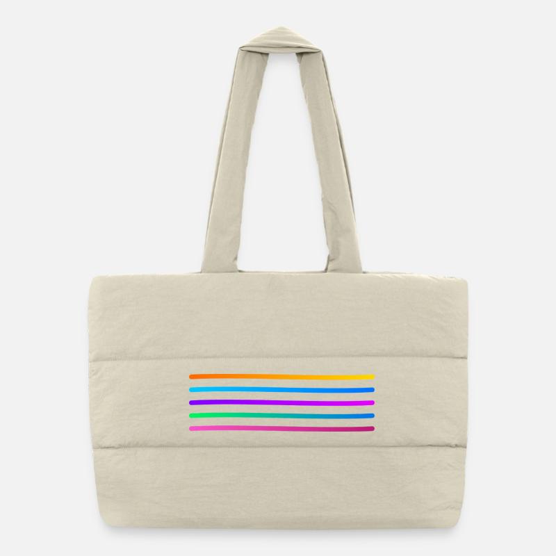 Motif de rayures arc-en-ciel Sac shopping matelassé
