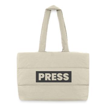 Press Design Saying "PRESS" Media News Journalists - Puffer Shopping Bag - natural - Front