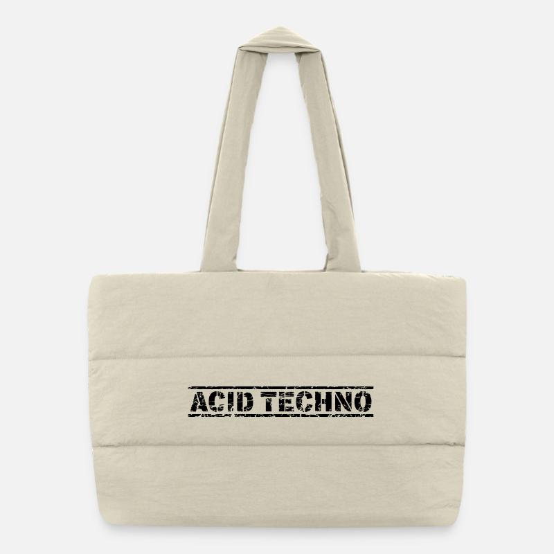Techno acide - Sac shopping matelassé - blanc naturel