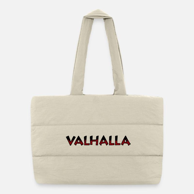 Valhalla Rune Rouge et Noir Sac shopping matelassé