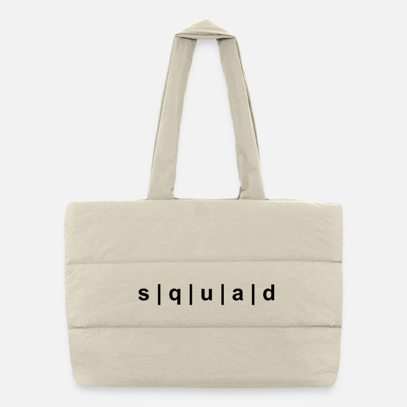 SQUAD black Puffer Shopping Bag