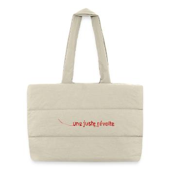 JUSTE RÉVOLTE - let's talk - Sac shopping matelassé - blanc naturel - Devant