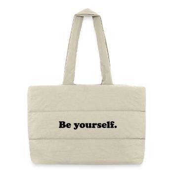 être soi-même - Sac shopping matelassé - blanc naturel - Devant