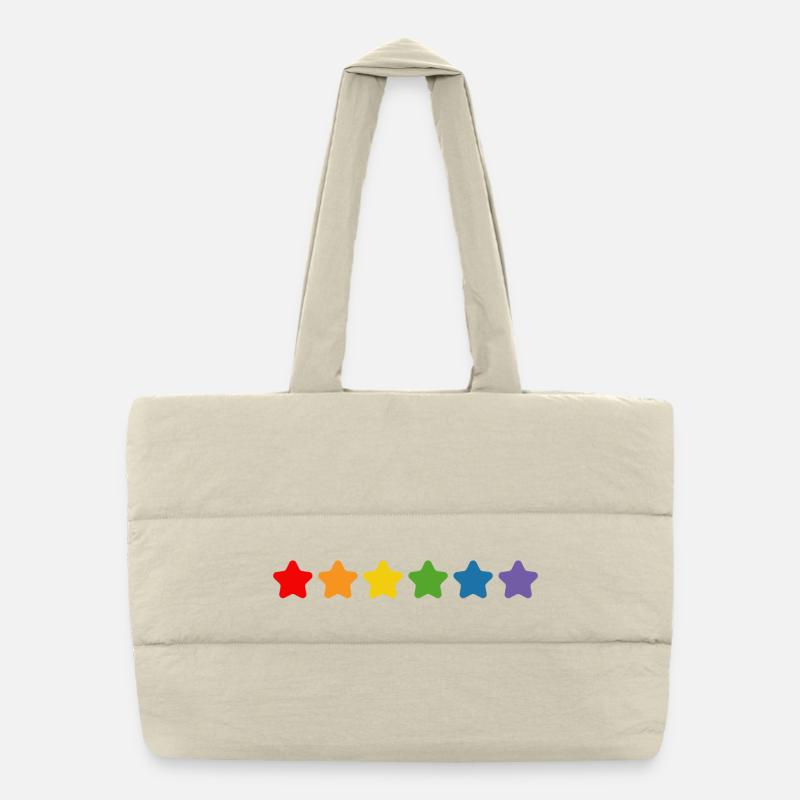 Regenbogen Sternchen LGBT lgbtqi queer Puffer-Einkaufstasche