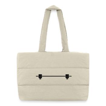Plaque de boulon d’écrou logo - Sac shopping matelassé - blanc naturel - Devant