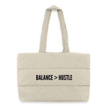 Balance Stronger Than Ambition - Puffer Shopping Bag - natural - Front
