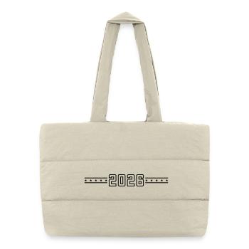 2026 College Font - Puffer Shopping Bag - natural - Front