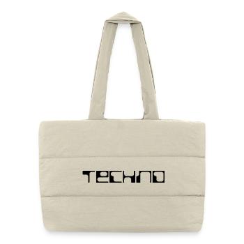 techno bold logo design - Puffer Shopping Bag - natural - Front