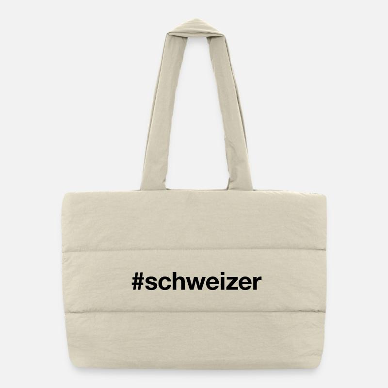 SCHWEIZER Hashtag Schweiz Switzerland Puffer-Einkaufstasche