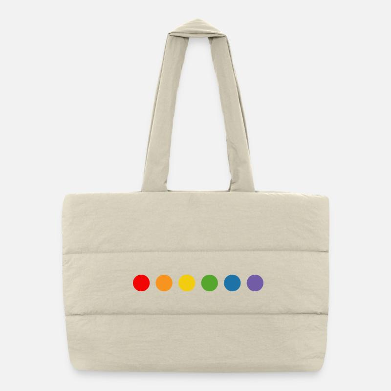 rainbow balls LGBT lgbtqi queer lgbt csd tshirt - Puffer-Einkaufstasche - Naturweiß