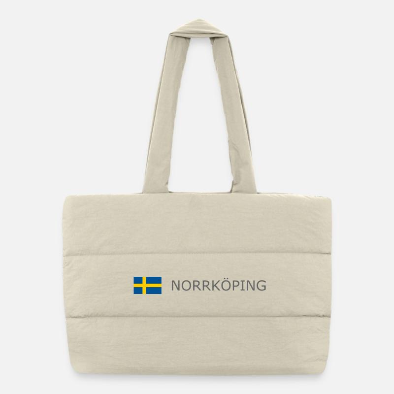 Drapeau de la Suède - Norrköping - Sverige - Schweden Sac shopping matelassé
