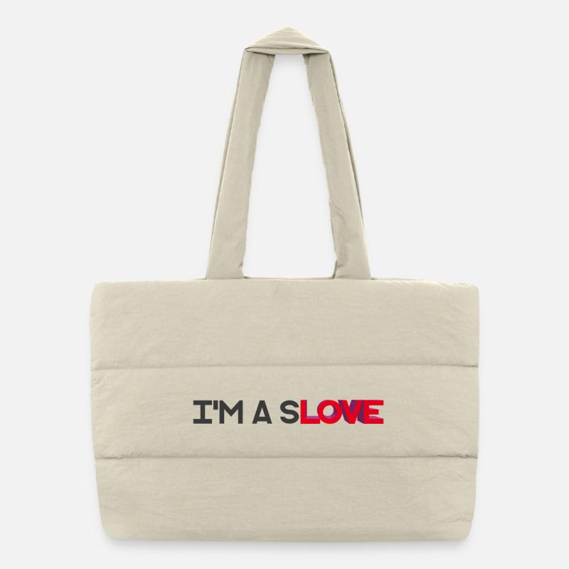 I'M A SLOVE - let's talk Puffer Shopping Bag