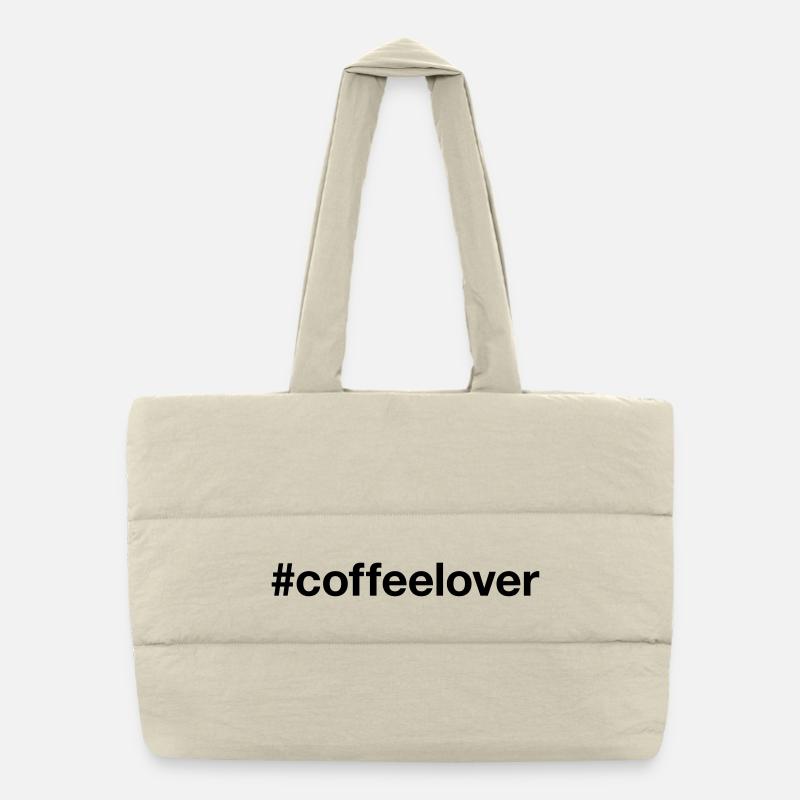 AMATEUR DE CAFÉ Hashtag Amateurs de café Sac shopping matelassé