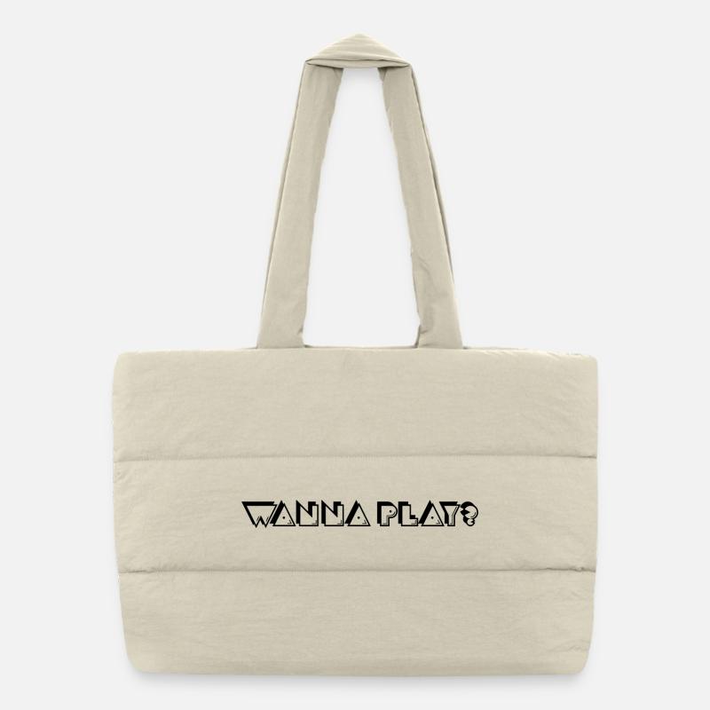 Wanna Play PM Black Puffer Shopping Bag
