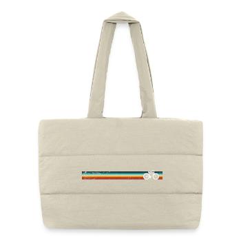 Regenbogen Streifen Fahrrad Design - Puffer-Einkaufstasche - Naturweiß - Vorne