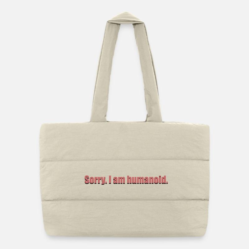 sorry i am humanoid_black_shad Puffer-Einkaufstasche