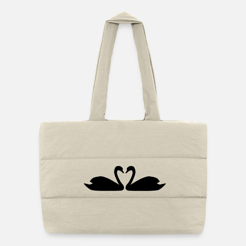 Love birds. Sac shopping matelassé