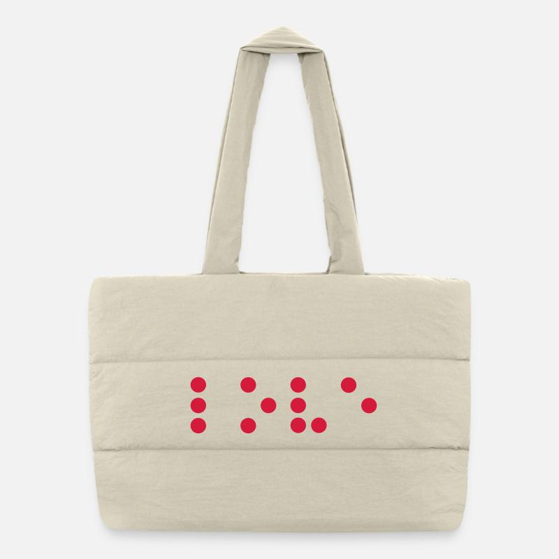 Amour - en braille Sac shopping matelassé