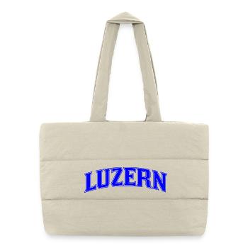 Luzern Neon Schriftzug Blau - Puffer-Einkaufstasche - Naturweiß - Vorne