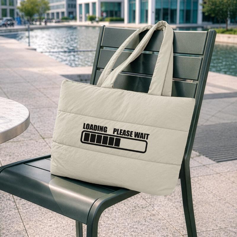 Loading wait a while Puffer Shopping Bag