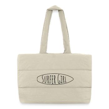 Surfer Girl – Surfboard Lifestyle Design - Puffer-Einkaufstasche - Naturweiß - Vorne