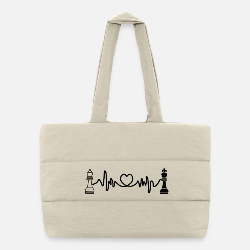 Chess cardio king and queen Puffer Shopping Bag