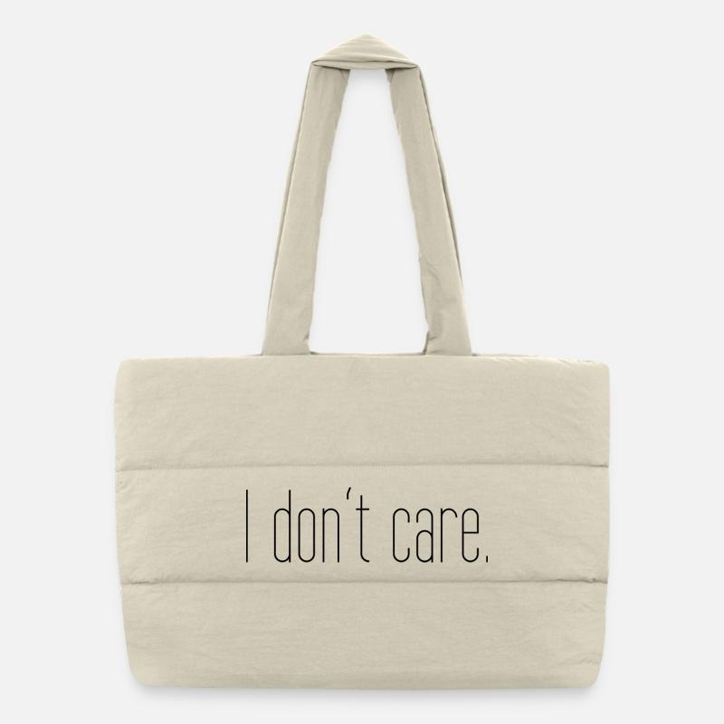 I dont care - Puffer-Einkaufstasche - Naturweiß