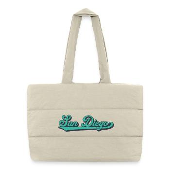 San Diego Script Retro Wave - Puffer Shopping Bag - natural - Front