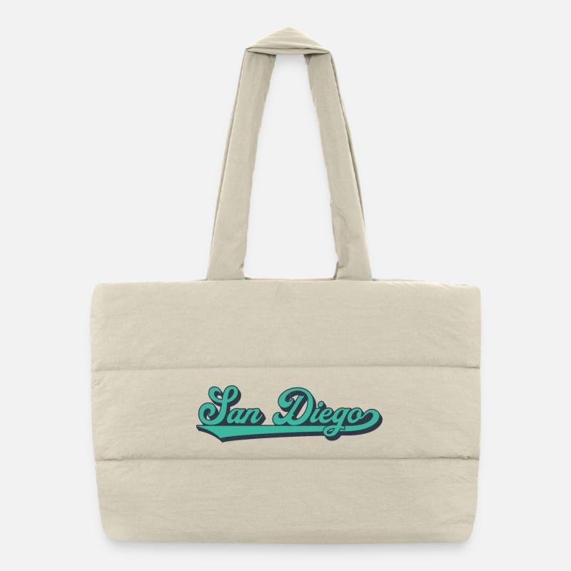 San Diego Script Retro Welle Puffer-Einkaufstasche