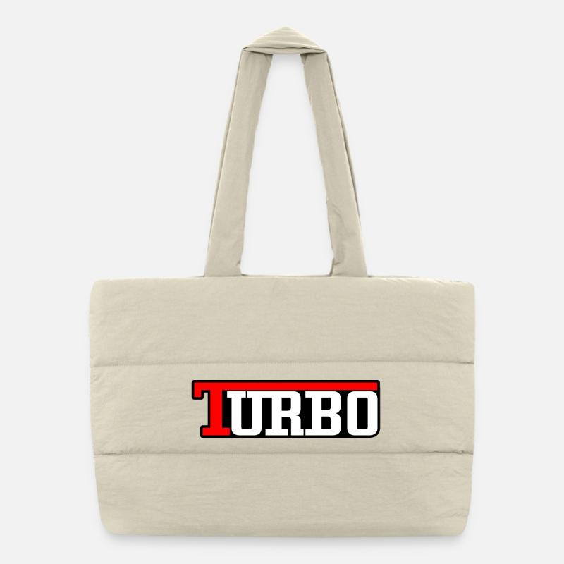 Turbo - Rouge Blanc & Noir Turbo-Compresseur Sac shopping matelassé