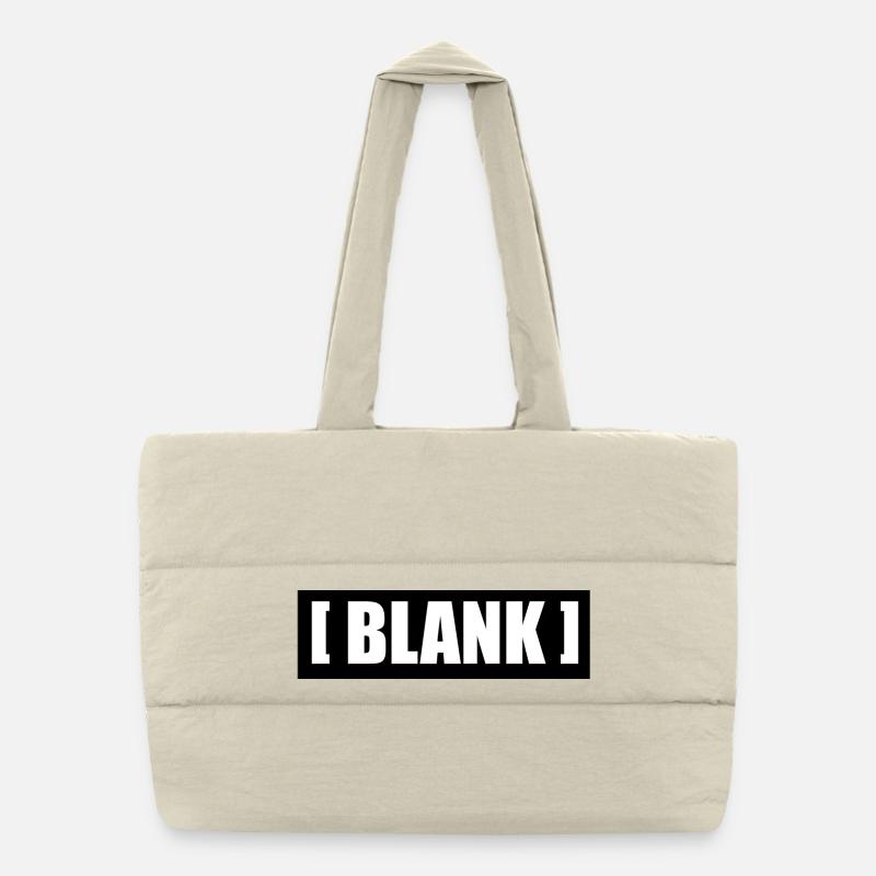 [ Blank ] No Logo Typografie Puffer-Einkaufstasche