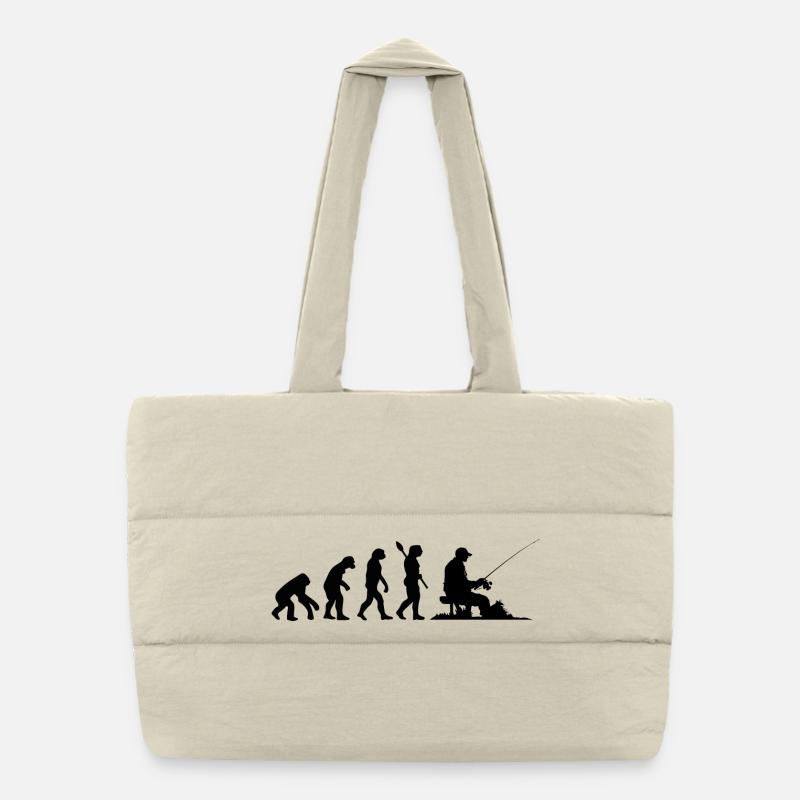 Drôle d’évolution humaine pêcheur amateur de pêche Sac shopping matelassé