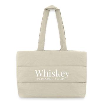 Whiskey & Meat – Enjoy Quietly - Puffer Shopping Bag - natural - Front