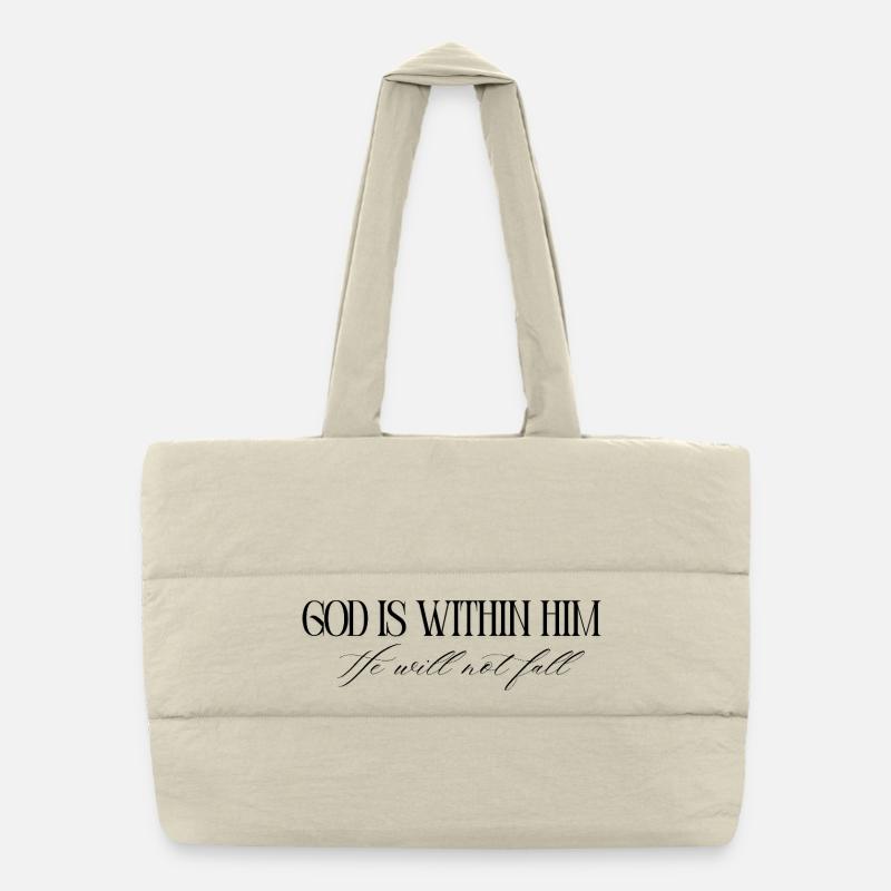 God is within him – Psalm 46:5 Bible Verse Puffer-Einkaufstasche