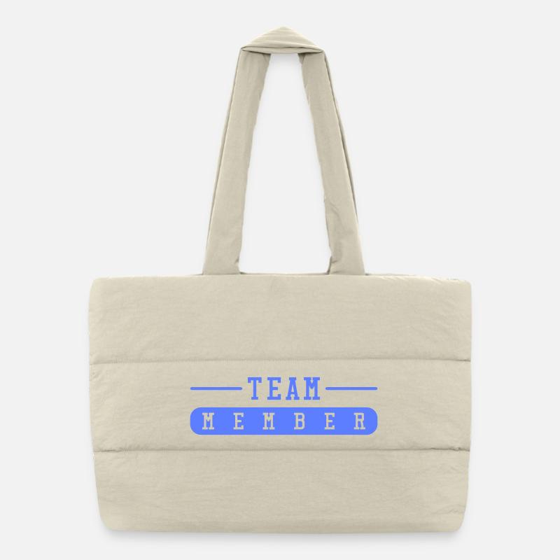 Team Member Wordmark Print Design Puffer Shopping Bag