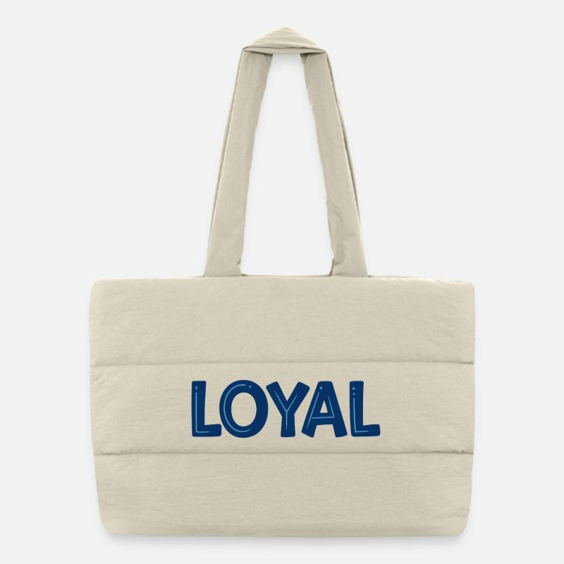 Loyal Blue Bold Typo Puffer Shopping Bag
