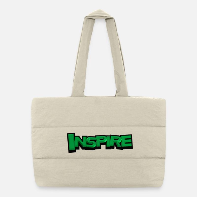 INSPIRE – Modernes 3D-Typografie Design  Puffer-Einkaufstasche
