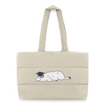 Cute Sleeping Sheep Abschluss Cap Lazy College Gr - Puffer-Einkaufstasche - Naturweiß - Vorne