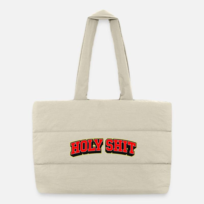 Holy Shit Sports Style Text Logo Sac shopping matelassé