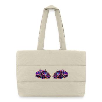 Camions néon - Sac shopping matelassé - blanc naturel - Devant